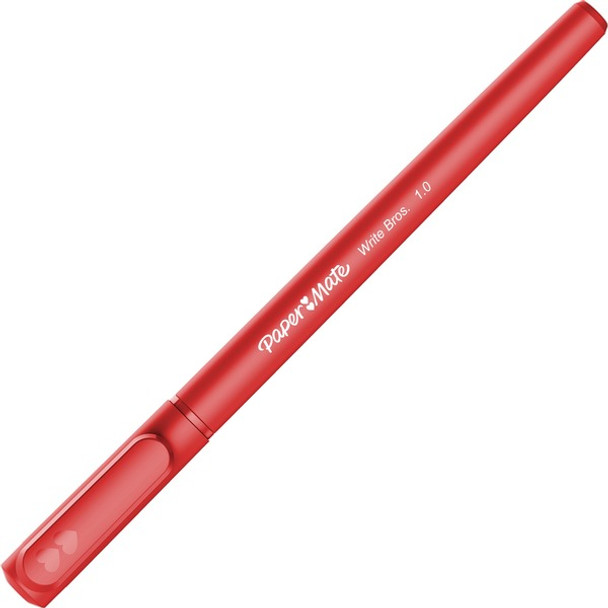 Paper Mate Ballpoint Stick Pens - Medium Pen Point - Red - Red Barrel - 1 Dozen