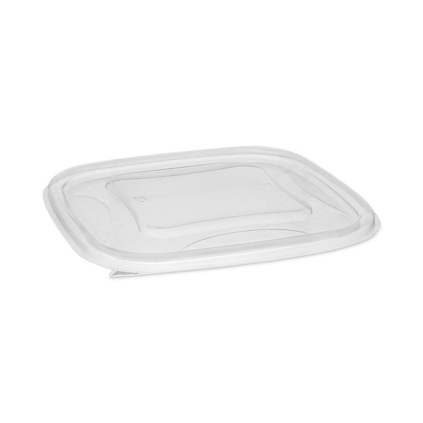 EarthChoice Square Recycled Bowl Flat Lid, 7.38 x 7.38 x 0.26, Clear, Plastic, 300/Carton