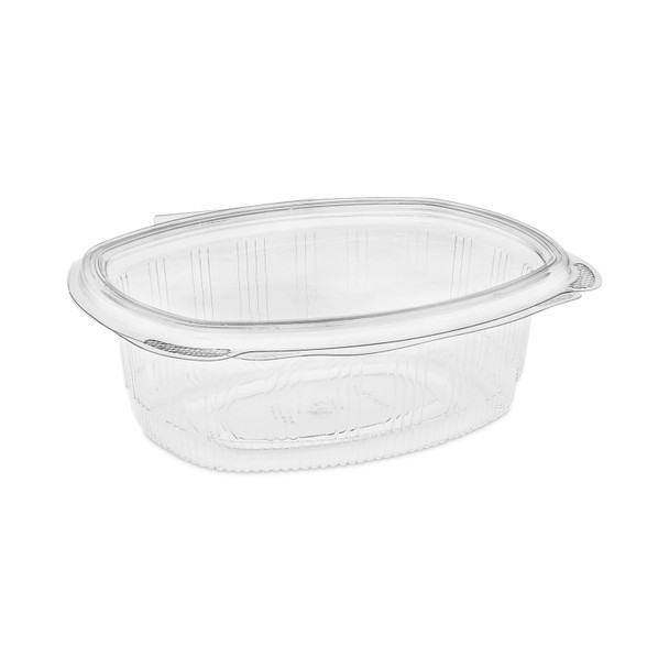 EarthChoice Recycled PET Hinged Container, 24 oz, 7.38 x 5.88 x 2.38, Clear, Plastic, 280/Carton