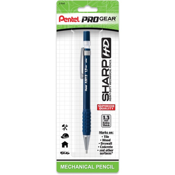 Pentel PROGear 1.3mm Mechanical Pencil - 1.3 mm Lead Diameter - Refillable - Blue Barrel - 1 / Pack