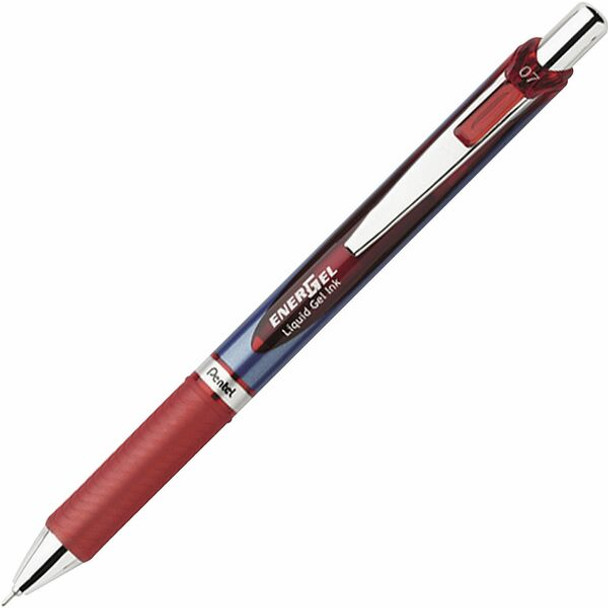 EnerGel EnerGel RTX Liquid Gel Pen - Medium Pen Point - 0.7 mm Pen Point Size - Needle Pen Point Style - Refillable - Retractable - Red Gel-based Ink - Blue Barrel - Stainless Steel Tip - 1 Each