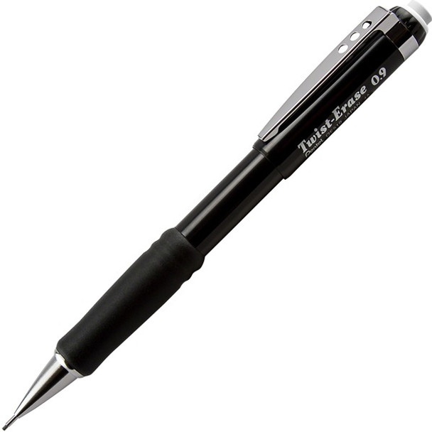Pentel Twist-Erase III Mechanical Pencils - #2 Lead - 0.9 mm Lead Diameter - Refillable - Black Barrel - 1 Each