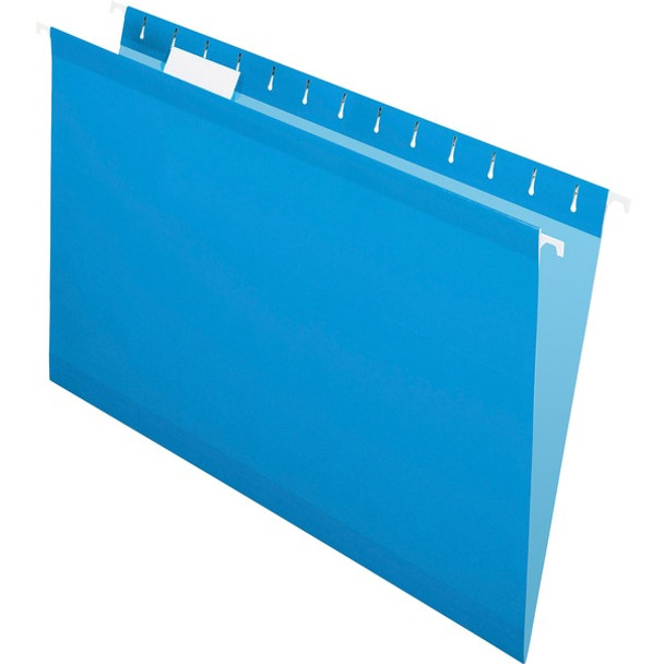 Pendaflex 1/5 Tab Cut Legal Recycled Hanging Folder - 8 1/2" x 14" - Blue - 10% Recycled - 25 / Box