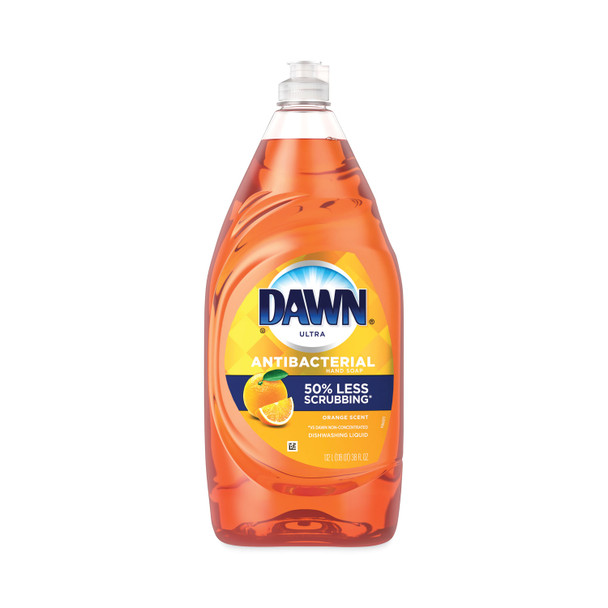 Ultra Antibacterial Dishwashing Liquid, Orange Scent, 38 oz Bottle, 8/Carton