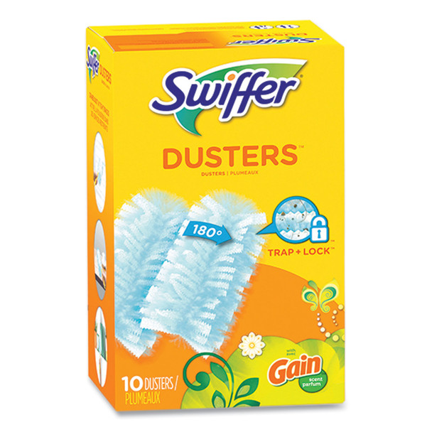 Dusters Refill, Dust Lock Fiber, Blue, Gain Original Scent, 10/Pack
