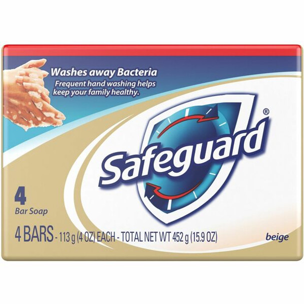 Safeguard Deodorant Bar Soap - 4 oz - Bath, Skin - Clear - 4 / Pack