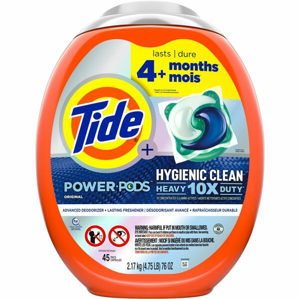 Tide Hygienic Clean Heavy Duty Pods - Concentrate - Original Scent - 45 / Pack - Orange