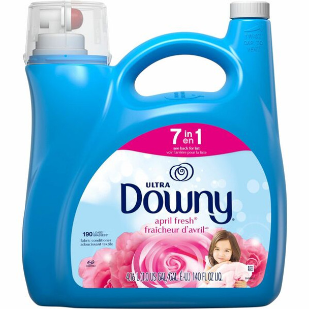 Downy Ultra Fabric Conditioner - 140 oz (8.75 lb) - April Fresh Scent - 1 Bottle - Light Blue