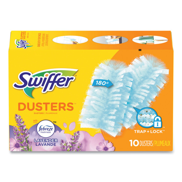 Refill Dusters, Dust Lock Fiber, Light Blue, Lavender Vanilla Scent, 10/Box