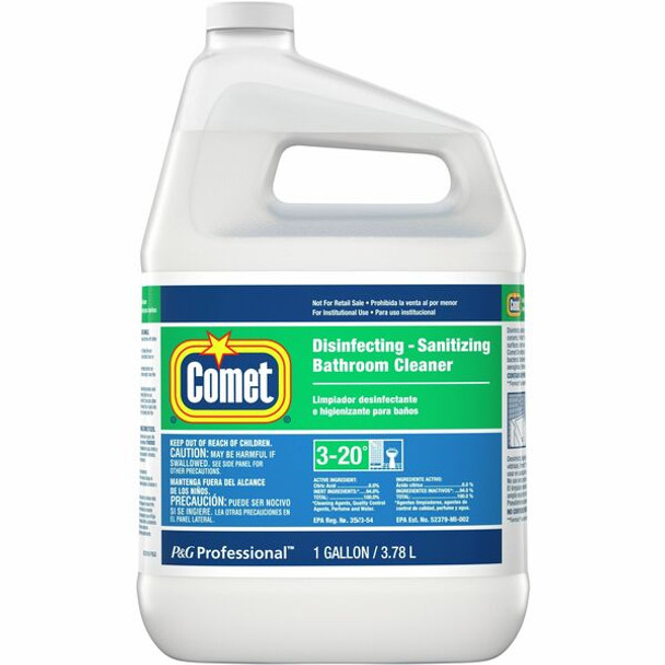 Comet Disinfecting Bathroom Cleaner - For Multipurpose - 128 fl oz (4 quart) - 1 Each - Disinfectant, Non-abrasive, Pleasant Scent, Scrub-free - White