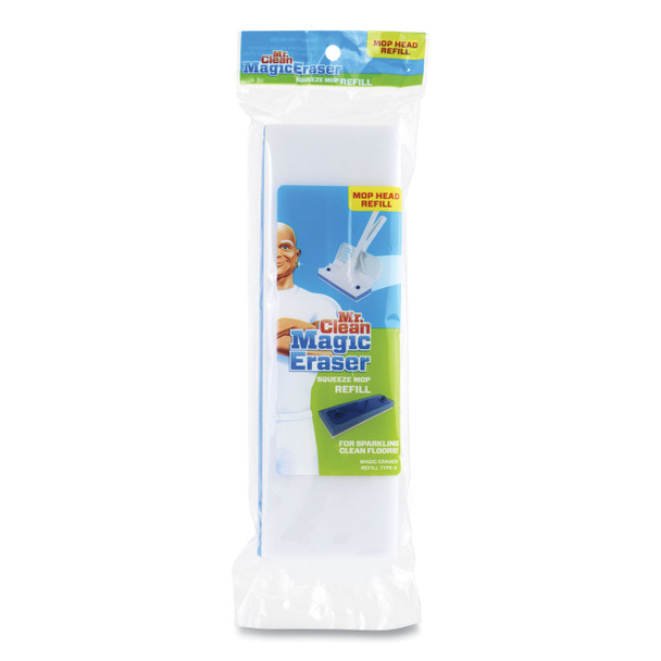 Magic Eraser Squeeze Mop Refill, Foam, 9.9 x 3.4 x 1.6, White/Blue