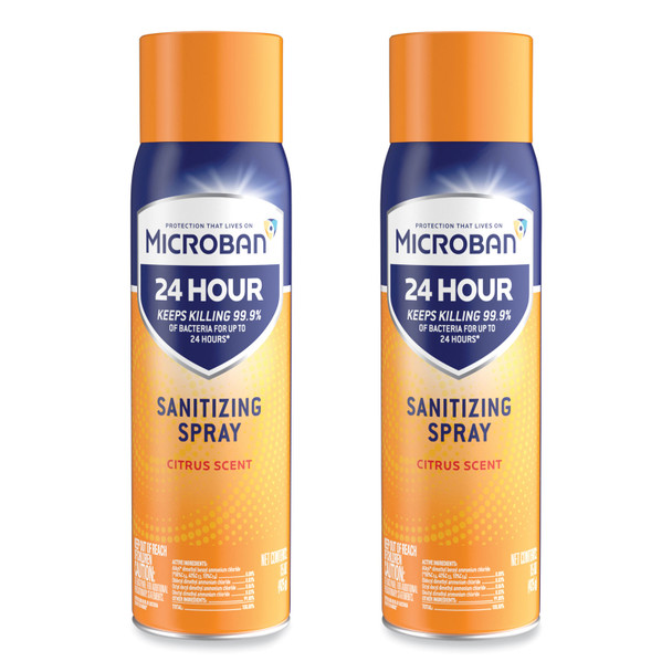 24-Hour Disinfecting Sanitizing Spray, Citrus Scent, 15 oz Aerosol Spray, 2/Pack