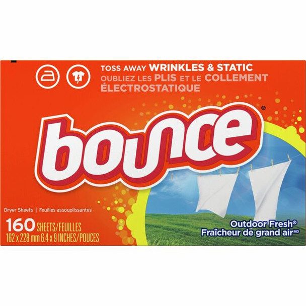 Bounce Dryer Sheets - Sheet - Outdoor Fresh Scent - 160 / Box - Orange