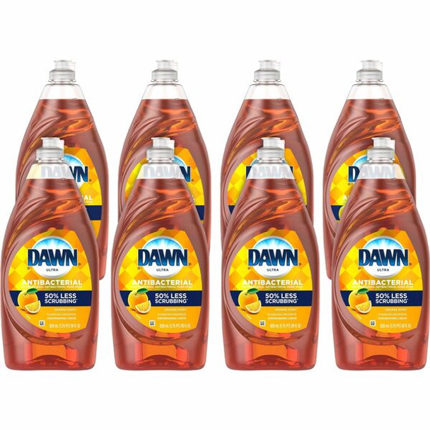 Dawn Ultra Antibacterial Dish Soap - 28 fl oz (0.9 quart) - Citrus Scent - 8 / Carton - Orange