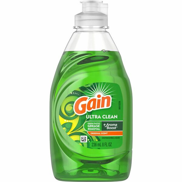 Gain Ultra Original Scent Dishwashing Liquid - 8 fl oz (0.3 quart) - Clean Scent - 12 / Carton - Green