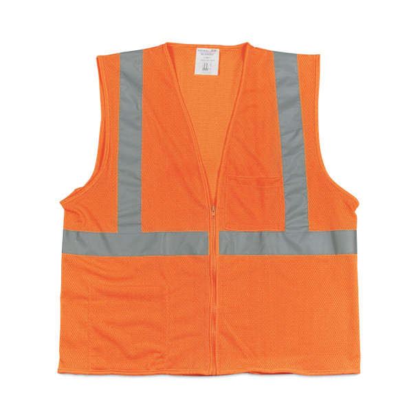 ANSI Class 2 Hook and Loop Safety Vest, 2X-Large, Hi-Viz Orange