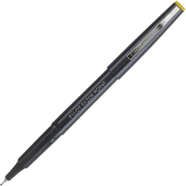 Pilot Razor Point Marker Pens - Extra Fine Pen Point - 0.3 mm Pen Point Size - Black - Black Plastic Barrel - Metal Tip - 1 Dozen