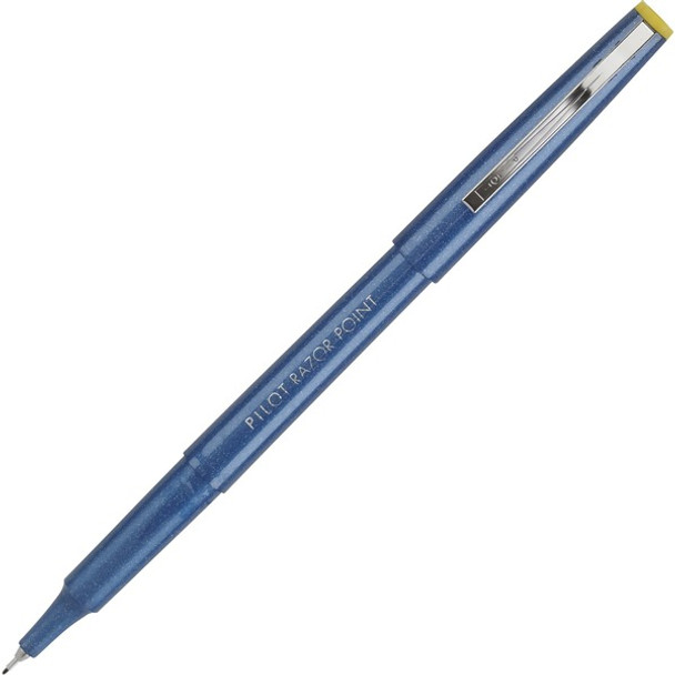 Pilot Razor Point Marker Pens - Extra Fine Pen Point - 0.3 mm Pen Point Size - Blue - Blue Plastic Barrel - Metal Tip - 1 Dozen