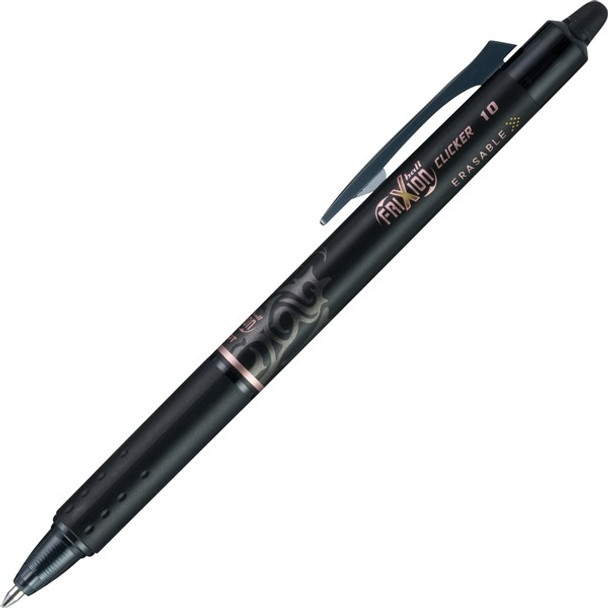 FriXion Ball Clicker 1.0mm Retract Gel Pen - Bold Pen Point - 1 mm Pen Point Size - Refillable - Retractable - Black Gel-based Ink - 1 Dozen
