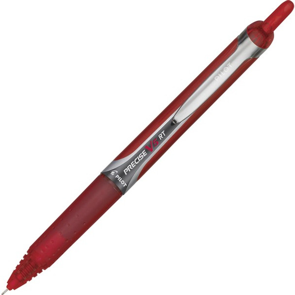 Pilot Precise V5 RT Extra-Fine Premium Retractable Rolling Ball Pens - Extra Fine Pen Point - 0.5 mm Pen Point Size - Needle Pen Point Style - Retractable - Red Water Based Ink - Red Barrel - 1 Dozen