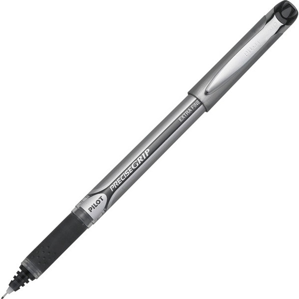 Pilot Precise Grip Extra-Fine Capped Rolling Ball Pens - Extra Fine Pen Point - 0.5 mm Pen Point Size - Black - Black Barrel - 1 Dozen