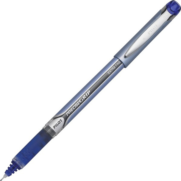 Pilot Precise Grip Extra-Fine Capped Rolling Ball Pens - Extra Fine Pen Point - 0.5 mm Pen Point Size - Blue - Blue Barrel - 1 Dozen