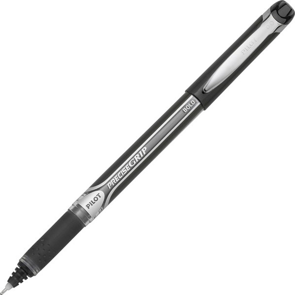 Pilot Precise Grip Bold Capped Rolling Ball Pens - Bold Pen Point - 1 mm Pen Point Size - Black - Black Barrel - 1 Dozen