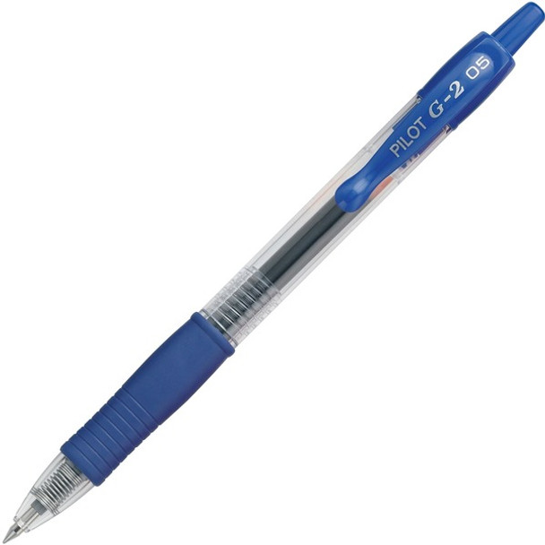 Pilot G2 Gel Ink Rolling Ball Pen - Extra Fine Pen Point - 0.5 mm Pen Point Size - Refillable - Retractable - Blue Gel-based Ink - Translucent Barrel - 1 Dozen