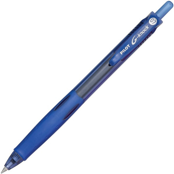 Pilot BeGreen G-Knock Retractable Gel Ink Pens - Fine Pen Point - 0.7 mm Pen Point Size - Refillable - Retractable - Blue Gel-based Ink - Blue Barrel - 1 Dozen