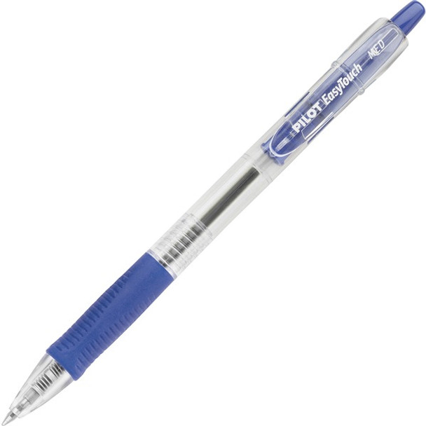 Pilot EasyTouch Retractable Ballpoint Pens - Medium Pen Point - 1 mm Pen Point Size - Refillable - Retractable - Blue - Clear Barrel - 1 Dozen