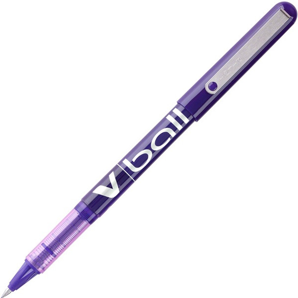 Pilot Vball Liquid Ink Pens - Fine Pen Point - 0.5 mm Pen Point Size - Purple - Purple Barrel - 1 Dozen