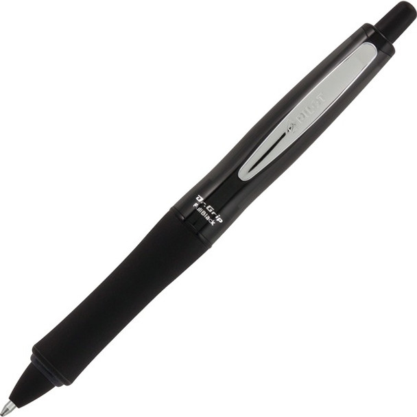 Pilot Dr. Grip Center of Gravity Retractable Ballpoint Pens - Medium Pen Point - 1 mm Pen Point Size - Rectangle Pen Point Style - Refillable - Retractable - Black - Black Barrel - 1 Each