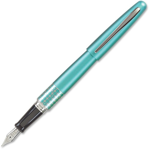Pilot MR Retro Pop Fountain Pen - Fine Pen Point - Refillable - Black Gel-based Ink - Turquoise Barrel - 1 Each