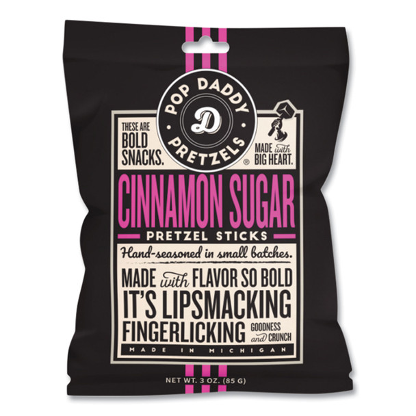 Cinnamon Sugar Pretzel Sticks, 3 oz Bag, 15/Carton