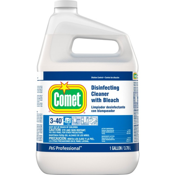 Comet Disinfecting Cleaner With Bleach - Concentrate - 128 fl oz (4 quart) - 3 / Carton - Clear