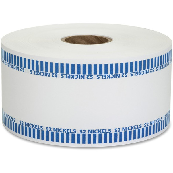 PAP-R Color-coded Coin Machine Wrappers - 1000 ft Length - 1900 Wrap(s)Total $2.00 in 40 Coins of 5Ãƒâ€šÃ‚Â¢ Denomination - 15 lb Basis Weight - Kraft - Blue, White - 1900 / Roll