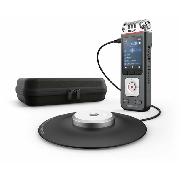 Philips VoiceTracer DVT8110 Meeting Recorder - Full-radius meeting capture - 8GB memory- microSD Supported - 2" color LCD screen - 88 days continuous recording - extra-long battery life