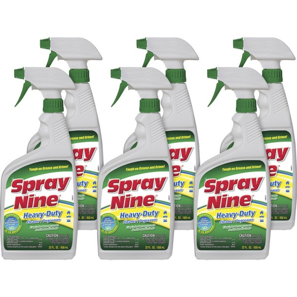 Permatex Heavy-Duty Cleaner/Degreaser w/Disinfectant - 22 fl oz (0.7 quart)Bottle - 6 / Bundle - Clear