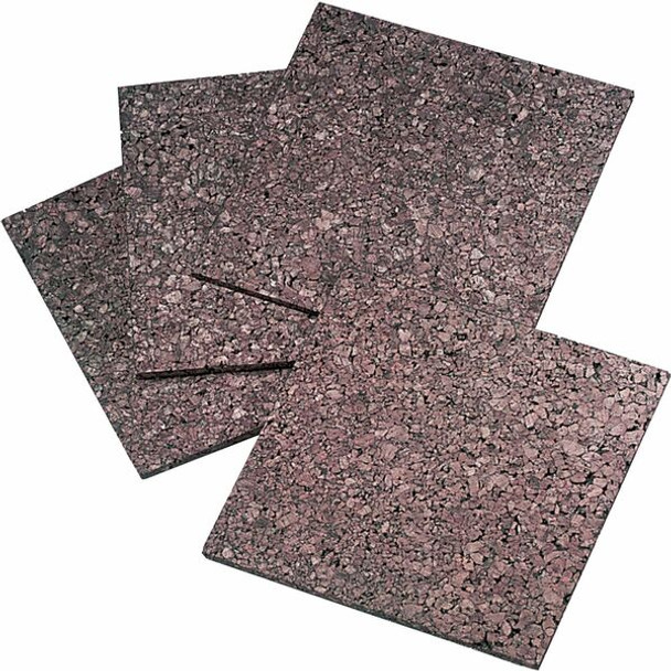 Quartet Frameless Modular Dark Cork Tiles - 12" Height x 12" Width - Brown Cork Surface - Self-stick, Self-healing - 4 / Pack