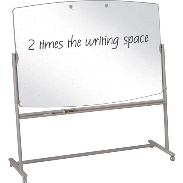 Quartet Large Reversible Total Erase Mobile Easel - 72" (6 ft) Width x 48" (4 ft) Height - White Surface - Neutral Metal Frame - Rectangle - 1 Each