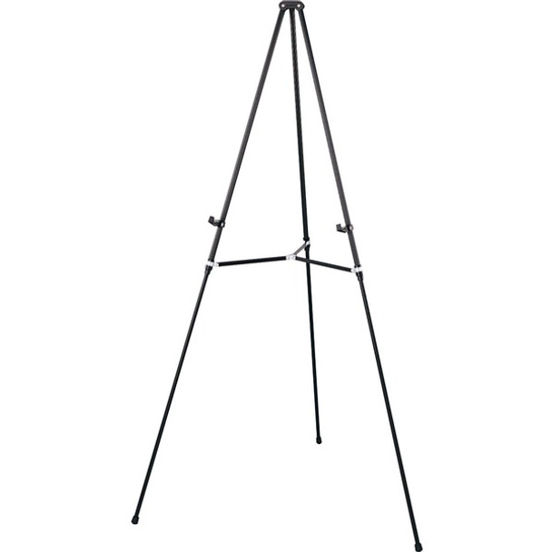 Quartet Lightweight Telescoping Display Easel - 25 lb Load Capacity - 66" Height - Aluminum, Steel, Metal - Black