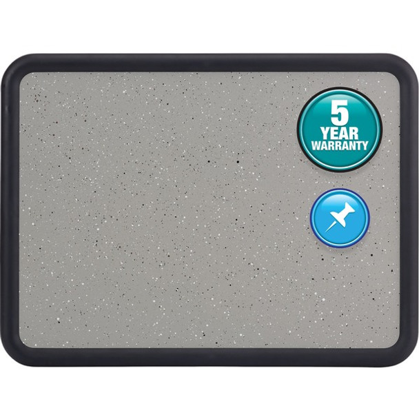 Quartet Contour Bulletin Board - 24" Height x 18" Width - Faux Granite Surface - Self-healing, Durable - Black Frame - 1 Each