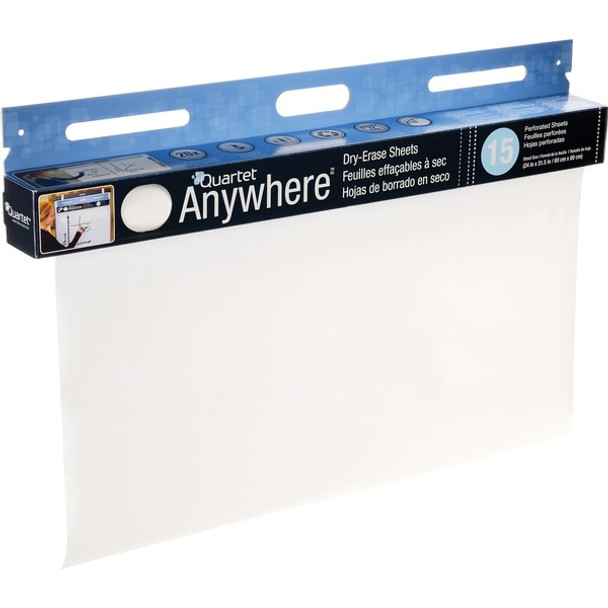 Quartet Anywhere Dry-Erase Sheets - 480" (40 ft) Length - Paper - White - Easy Tear, Wipeable - 1 Each