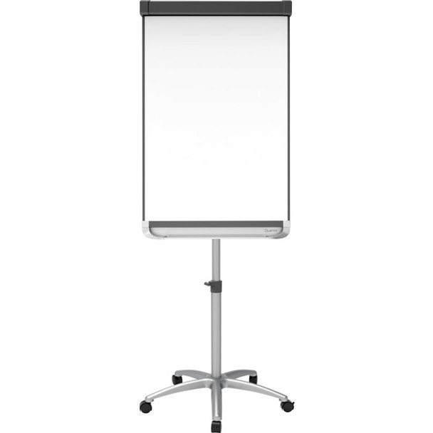 Quartet Prestige 2 Mobile Presentation Easel - 24" (2 ft) Width x 36" (3 ft) Height - White Painted Steel Surface - Graphite Aluminum Frame - Vertical - Magnetic - 1 Each