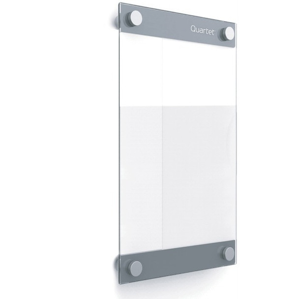 Quartet Infinity Customizable Glass Dry-Erase Board - 11" (0.9 ft) Width x 17" (1.4 ft) Height - Clear/White Glass Surface - Rectangle - Horizontal/Vertical - Magnetic - Assembly Required - 1 Each