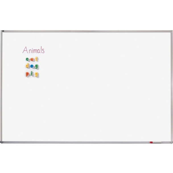 Quartet Porcelain Magenetic Whiteboard - 96" (8 ft) Width x 48" (4 ft) Height - White Porcelain Surface - Silver Aluminum Frame - Horizontal - Magnetic - 1 Each