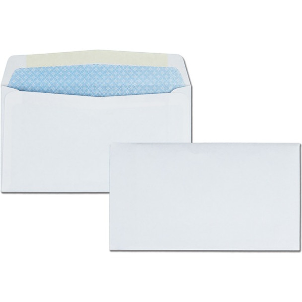 Quality Park No. 6-3/4 Security Tinted Envelopes with Gummed Closure - Security - #6 3/4 - 3 5/8" Width x 6 1/2" Length - 24 lb - Wove - 500 / Box - White