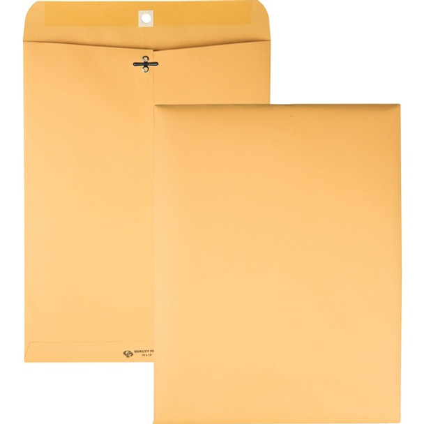 Quality Park 10 x 13 Extra Heavy-duty Clasp Envelopes - Clasp - #97 - 10" Width x 13" Length - 32 lb - Gummed - Kraft - 100 / Box - Kraft