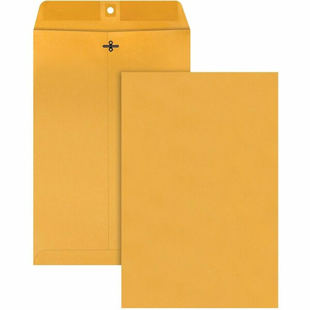 Quality Park 10 x 15 Clasp Envelopes with Deeply Gummed Flaps - Clasp - #98 - 10" Width x 15" Length - 28 lb - Gummed - Kraft - 100 / Box - Kraft