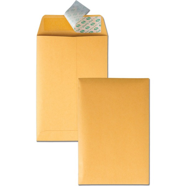 Quality Park 6 x 9 Catalog Mailing Envelopes with Redi-Strip&reg; Self-Seal Closure - Catalog - 6" Width x 9" Length - 28 lb - Peel & Seal - 100 / Box - Kraft